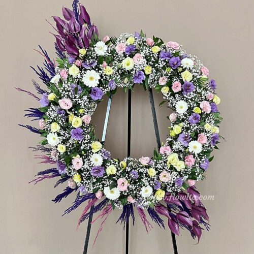 تاج گل سفید بنفش کد 36