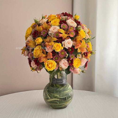 باکس گل شیشه ای تبریک کد 246