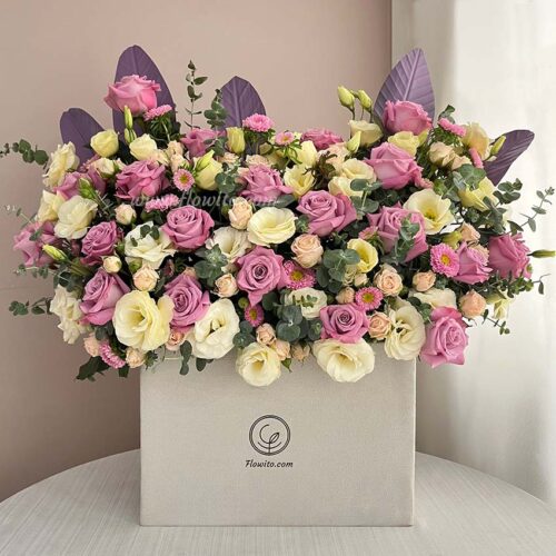 باکس گل رز یاسی کد 387