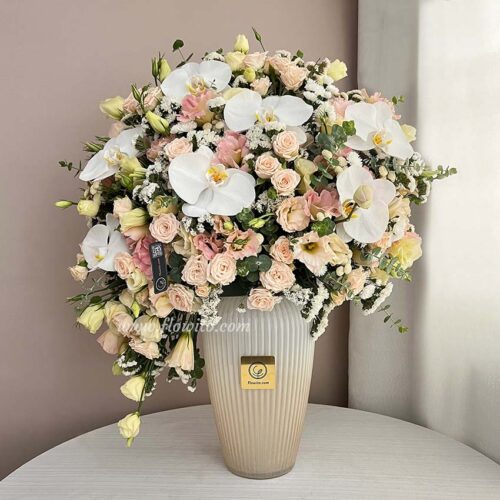 باکس گل شیشه ای تم ملیح کد 398